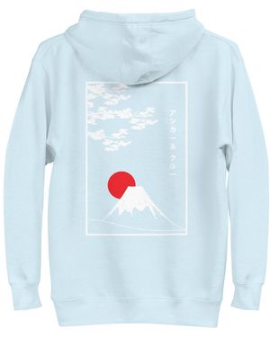 Anchor and Crew Sky Mount Fuji Landmark Cotton Blend Hoodie - Blue