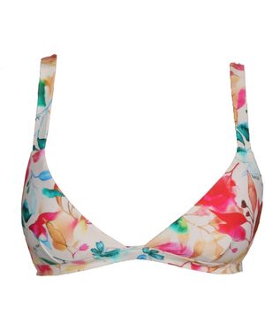 Solara Watercolour Floral Jill Triangle Top - Pink