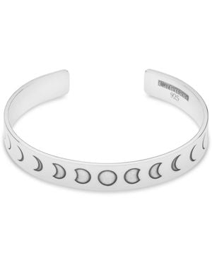 CarterGore Sterling Etched Luna Bangle Medium Size - Metallic