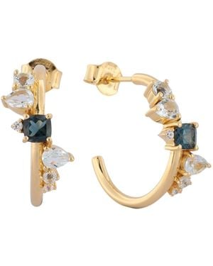 Dainty London Topaz Gemstone Zaria Earrings - Metallic