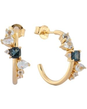 Dainty London Topaz Gemstone Zaria Earrings - Metallic