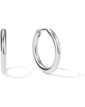 Unaloe Sterling Hoop Earrings – Timeless Elegant Jewelry - Metallic