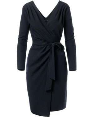 concept A trois Wrap Long Sleeve Dress - Blue
