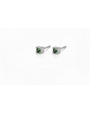 The Jewellery Store London Emerald Quartz Tiny Studs - Multicolour