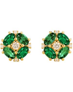 Juvetti Pristi Earrings Diamond & Emerald - Green