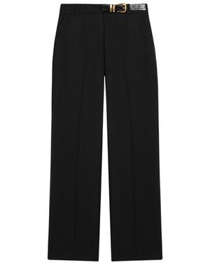 Nocturne Belted Straight-Leg Pants - Black