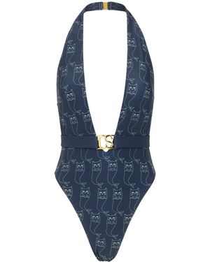 Catnip and Seaweed The One-Piece Nipsea Print Swimsuit - Blue