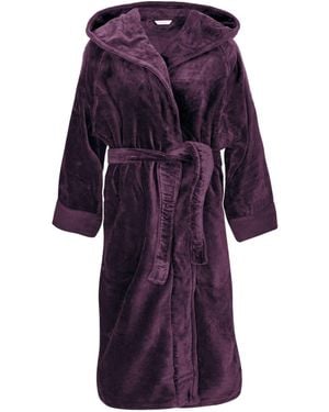Pasithea Sleep Organic Cotton Hooded Robe - Purple