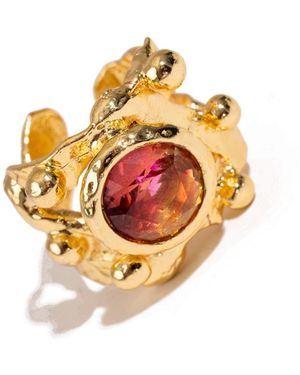 Ebru Jewelry Sacred Flame Tourmaline Ring - Metallic