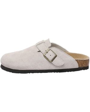 EverAu Australia Pintail Leather Comfort Clog Sandals - White