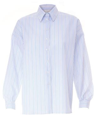 Sofia Tsereteli Striped Cotton Shirt - Blue
