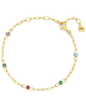 Dinny Hall Gemstone Paperclip Chain Bracelet - Metallic