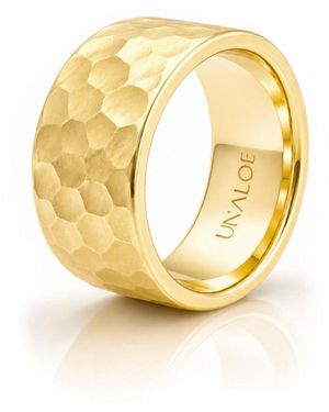 Unaloe Classic-Plated Hammered French Ring For - Metallic
