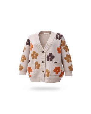 Saachi Floral Knit Cardigan - Pink