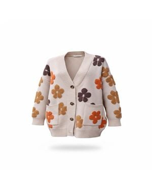Saachi Floral Knit Cardigan - Pink