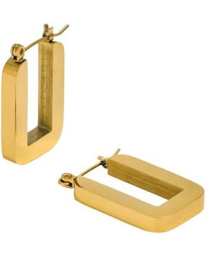 ADIBA The U Plated Stainless Steel Hoop Earrings - Yellow