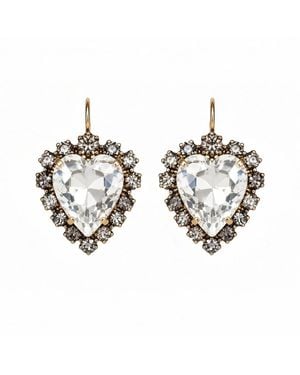 Vstyle Amore Swarovski Heart Earrings - Metallic
