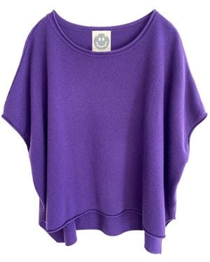 Zenzee Cashmere Capelet Top - Purple