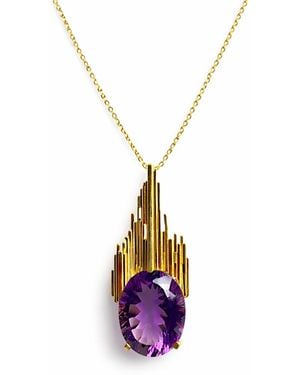 Ormiro Elysian Amethyst Necklace - Metallic