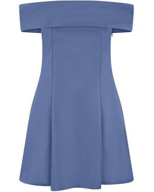 Celestine & Mae Solaris Bardot Mini Dress - Blue