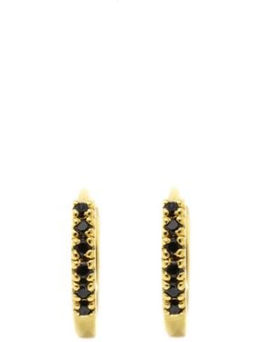 NASI SILVER Adaya Huggie Hoops- Onyx - Metallic