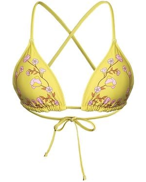 Jessie Zhao New York Garden Reversible Triangle Bikini Top - Metallic