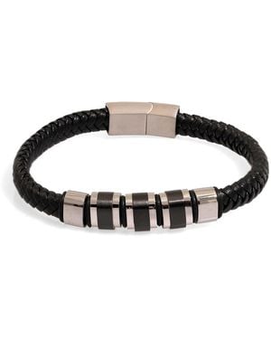 Ebru Jewelry Fashion Style Leather & Bracelet - Black