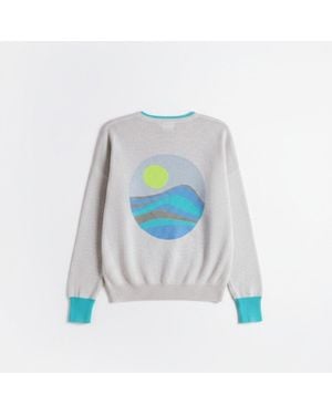 Brodie Cashmere Neutrals Coastal Cashmere Crew Neck Jumper - Blue