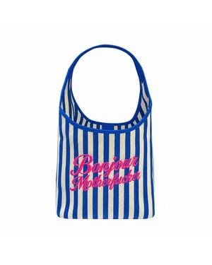 Lilly Loves Bonjour Motherfuckers Tote Bag - Blue