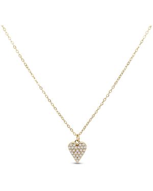 Clemence Wren Sparkly Heart Pendant Necklace - Metallic