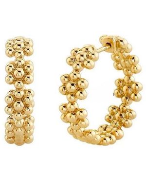 Nazzar Daisy Flower Hoop Earrings - Metallic