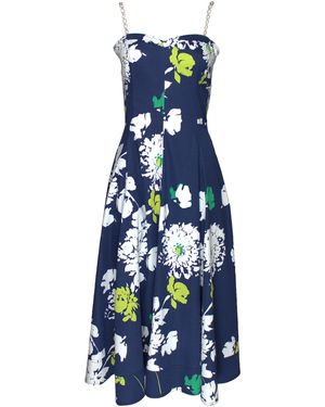 Lalipop Design Two Chain-Link Shoulder Straps Midi Dress - Blue