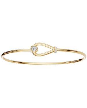 Aya Fine Jewelry Rose Eighteen Kt Bezel Set Diamond Loop Bracelet - Metallic