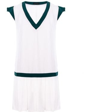 concept A trois Short V-Neck Dress - White