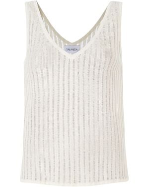 SALANIDA Caldo 100% Linen Tank Top - White