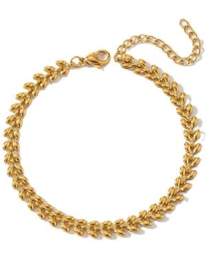 Elk & Bloom 14K Leaf Chain Bracelet - Metallic