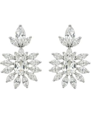 Maison De Gala Crystal Sunburst Cluster Earrings - Metallic