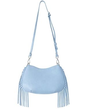 F3Rog by Rana Baby Crossbody Mini Gordon Fringe Bag - Blue