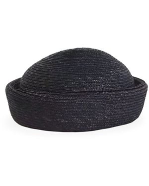 London Atelier Byproduct Straw Pillbox Hat - Blue