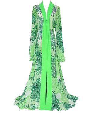 Ak Royalty Resortwear Carol Kimono Palm - Green