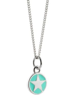 Lime Tree Design Jade Enamel Star Necklace - Metallic