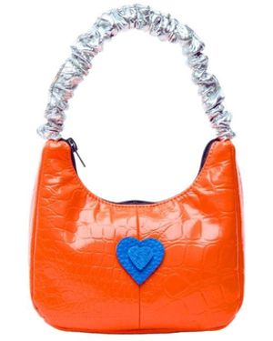 Couture to Your Door Upcycled Mini Faux Croc Bag - Orange