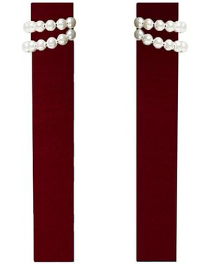 Nur Karaata Eternal Pearl Burgundy Gloves - Red