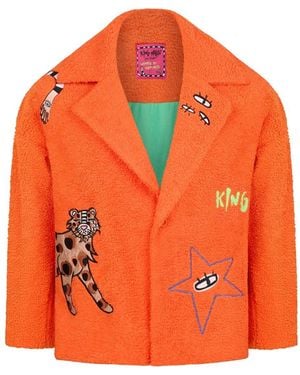 King Naked Hold Me Oversize Coat - Orange