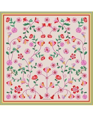 Jessie Zhao New York Neutrals Limoncello Jardin Double Sided Silk Scarf - Pink