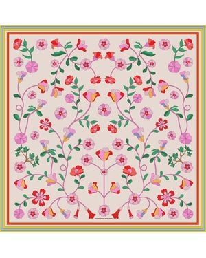 Jessie Zhao New York Neutrals Limoncello Jardin Double Sided Silk Scarf - Pink
