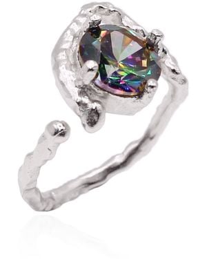 Luna Charles Melike Hammered Twist Ring - Metallic