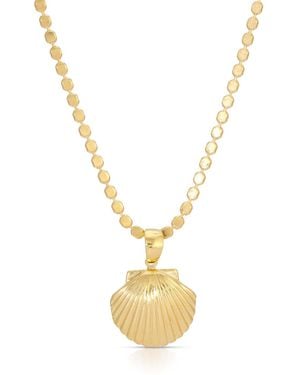 Glamrocks Jewelry Venus Shell Locket On Coin Chain - Metallic