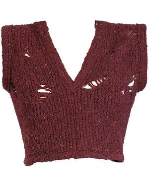 Maison Bogomil V-Neck Cropped Top - Red
