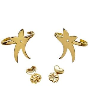 Bellatrix Detachable Flower Earring Is Perfect To Add An Extra Design Element To Your Stud Stone Earring - Metallic